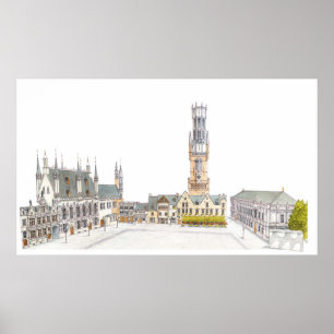 Burg Square. Bruges Belgium. Poster