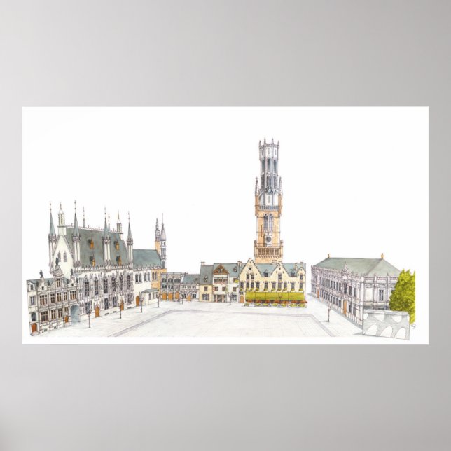 Burg Square. Bruges Belgium. Poster (Front)