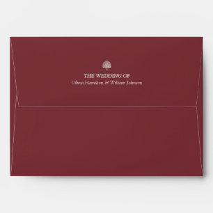 Burgandy 5x7 Ivory Address Panel Wedding Envelope