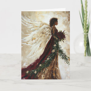 Burgandy Art Angel Greeting Card, Ebony Angel Card