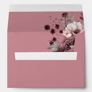 Burgandy Dusty Rose Wedding Envelope