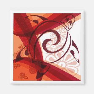 Burgandy-Floral-Turtle Magnet