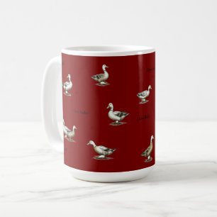 Burgandy I Love Ducks Coffee Mug