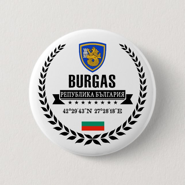 Burgas 6 Cm Round Badge (Front)