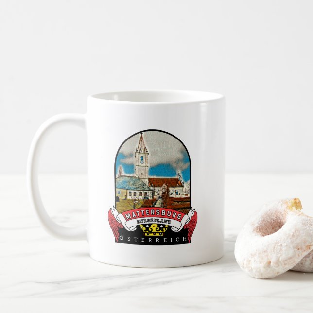 Burgenland Mattersburg Austria Souvenir Coffee Mug (With Donut)