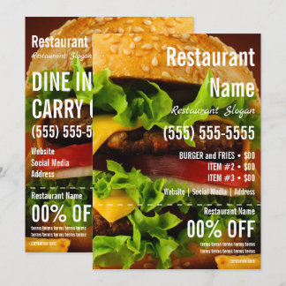 Burger 5x7 Flyer Invitation
