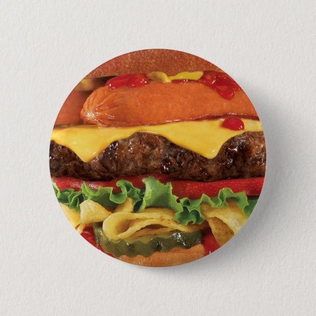burger 6 cm round badge (Front)