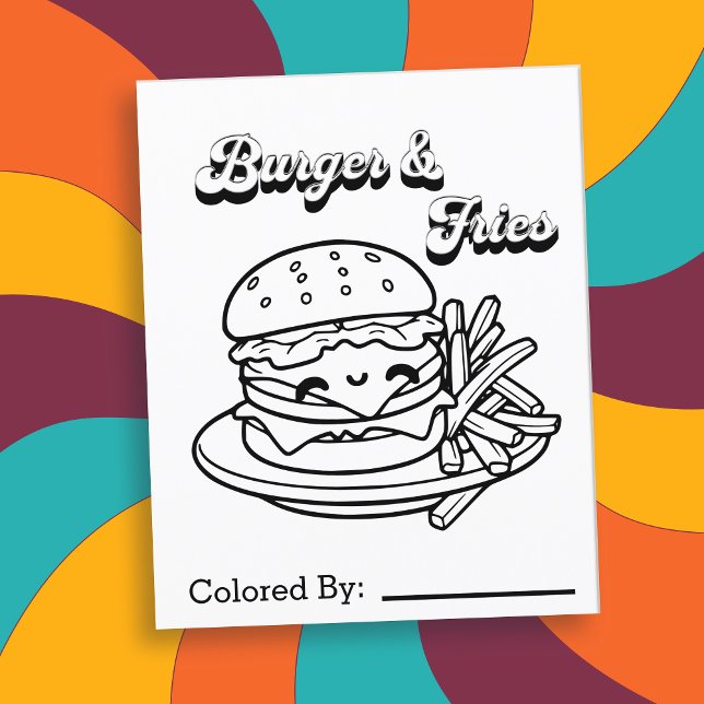 Burger and Fries | Colour Me Page (Creator Uploaded)