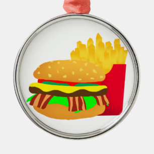 Burger and Fries Metal Tree Decoration