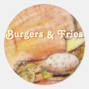 Burger and Fries Stickers