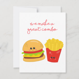 Burger and Fries Valentine's Day Card