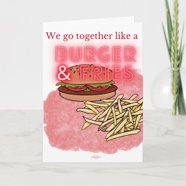 Burger and Fries Valentine's Day Card (Front)