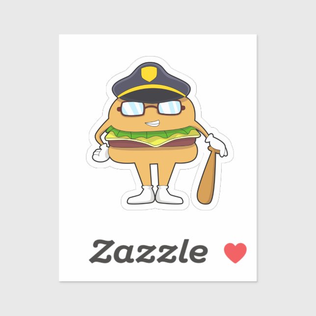 Burger as Police officer with Police hat (Sheet)