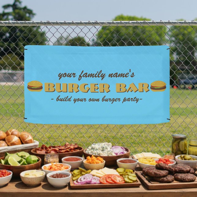 Burger Bar Backyard Barbecue BBQ Banner (Everything you need for an epic burger bar! )