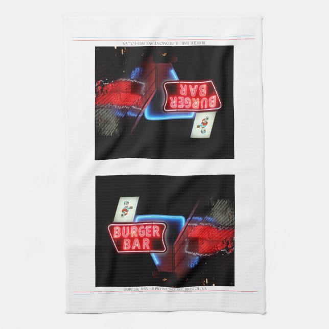 Burger Bar Bristol Virginia Tea Towel (Vertical)