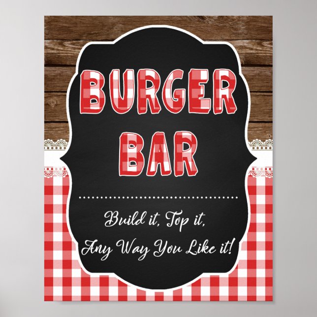 Burger Bar Sign - Red Baby Q (Front)