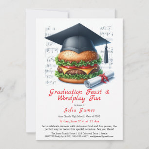 Burger Bash Graduation Celebration Invitation
