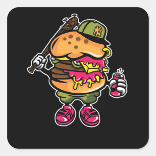 Burger Bastard Square Sticker