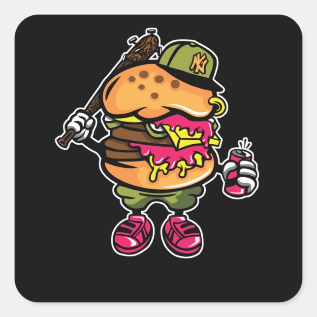 Burger Bastard Square Sticker (Front)