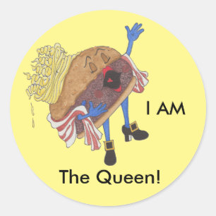 'Burger Bernice' Glossy Round Sticker