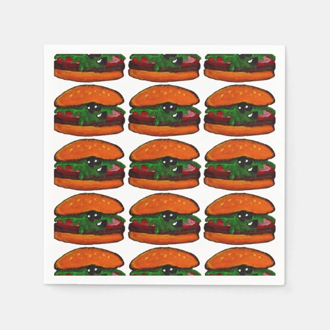 Burger Birthday Party Napkin (Front)