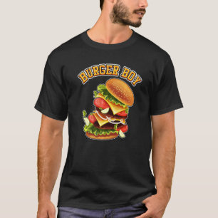 Burger Boy Hamburger Cheeseburger Funny Fast Food  T-Shirt