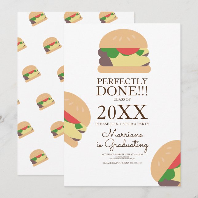 Burger Brunch Graduation Invitation (Front/Back)
