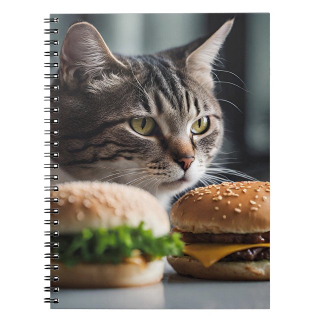 Burger Buddy- cat art Notebook (Front)