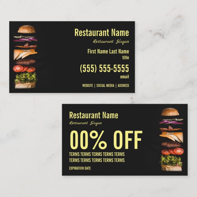 Burger Business Card (Front/Back)