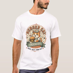 Burger Cat Mascot Cat Fast Food Mascot Cat Vintage T-Shirt