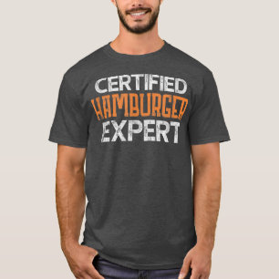 Burger Certified Hamburger Epert Distressed T-Shirt