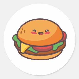 Burger Classic Round Sticker