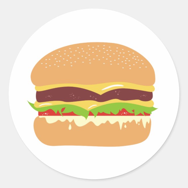 burger classic round sticker (Front)