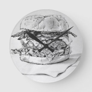 Burger Drawing Clock