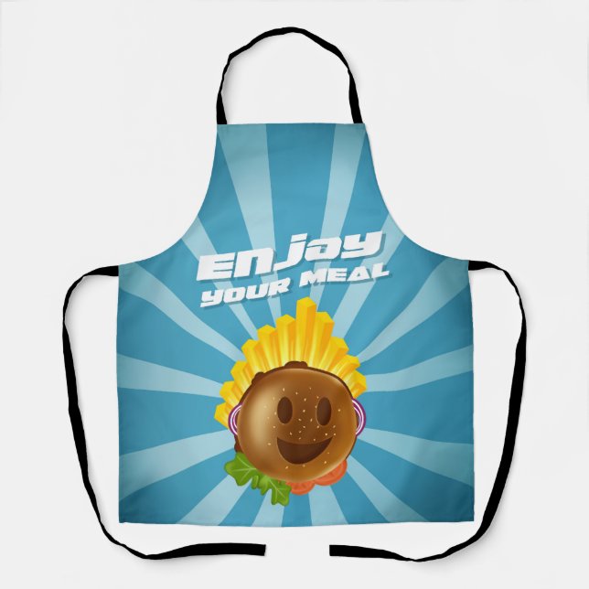 Burger Enjoy your meal pattern Apron (Front)