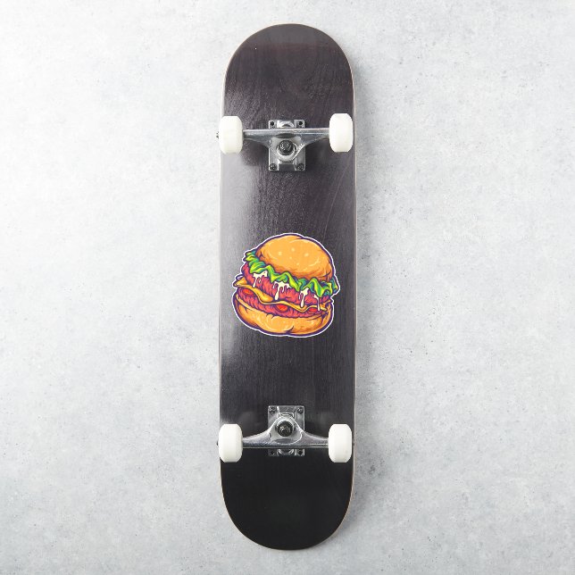 Burger Fast Food Cartoon (Skateboard)