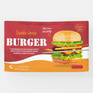 Burger fast food menu barbecue Hamburger cute Banner