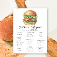 Burger First Birthday Milestone Birthday
