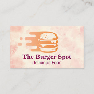 Burger Flying Graphic Restaurant Business Card