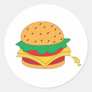 Burger food no diet  classic round sticker