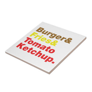 Burger & Fries & Tomato Ketchup. Tile
