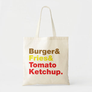 Burger & Fries & Tomato Ketchup. Tote Bag