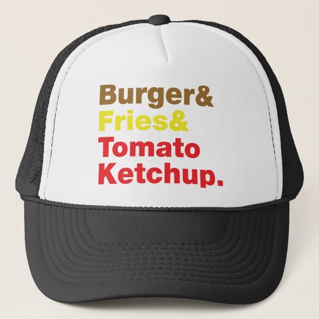 Burger & Fries & Tomato Ketchup. Trucker Hat (Front)