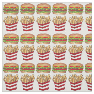 Burger Fry French Fries Fast Food Fabric