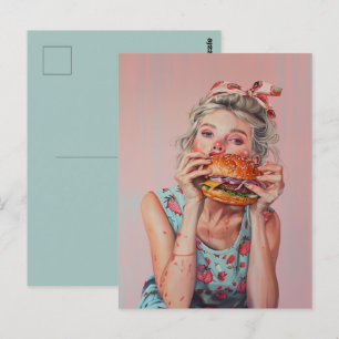 Burger Girl Postcard