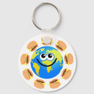 Burger Globe Key Ring