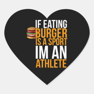 Burger Hamburger BBQ Humor Funny Pun Gift Idea Heart Sticker