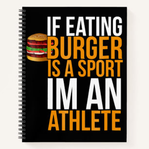 Burger Hamburger BBQ Humour Funny Pun Gift Idea Notebook