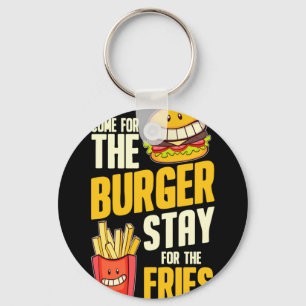 Burger hamburger bbq meat - cheeseburger key ring