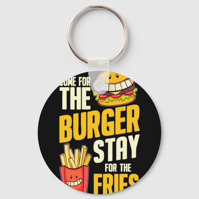 Burger hamburger bbq meat - cheeseburger key ring (Front)